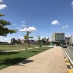 Vista de la ciudadela de Pamplona. Sobre la calle Yanguas y Miranda se localiza la estación de autobuses.